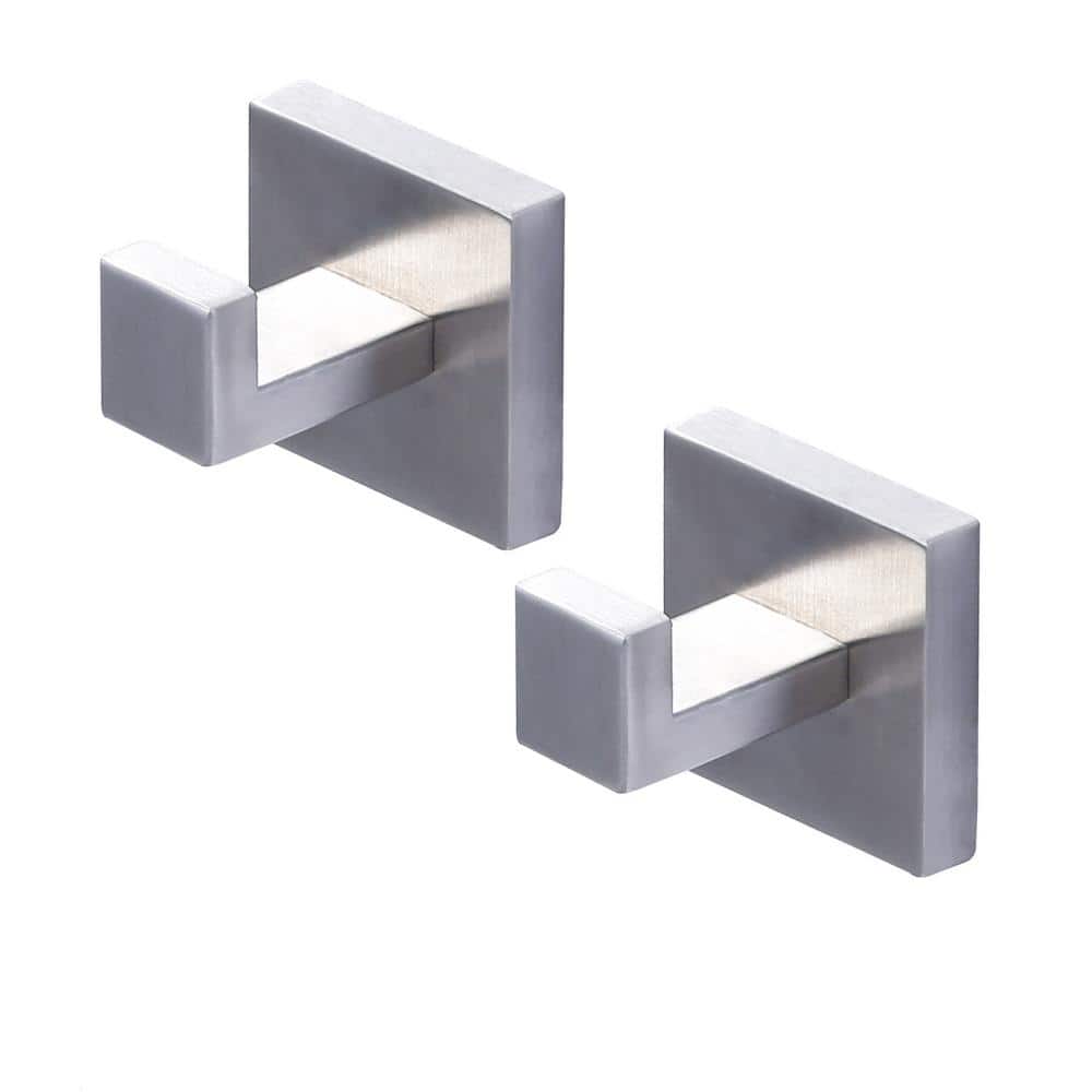 Brushed Nickel Stainless Steel Wall Mounted J-Hook Set