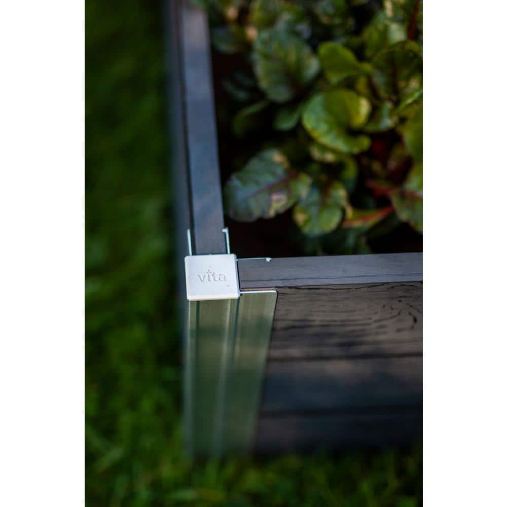 Urbana Slate Gray Vinyl Raised Garden Bed, 48" x 48"