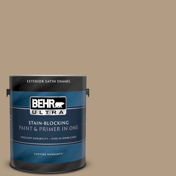 BEHR ULTRA 1 gal. #UL190-19 Tatami Mat Satin Enamel Exterior Paint and Primer in One