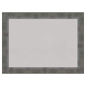 Forged Pewter Wood Framed Grey Corkboard 32 in. x 24 in. Bulletin Board Memo Board