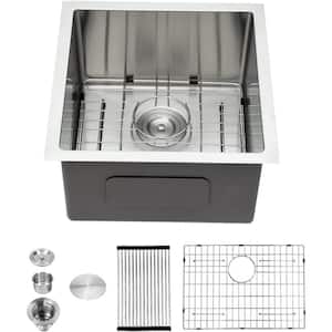 16 Gauge Stainless Steel 15 in. Undermount Bar Sink with Bottom Grid and Strainer