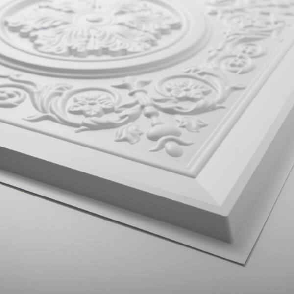 Decorative Ceiling Tiles - Pack Of 8 - White Togo