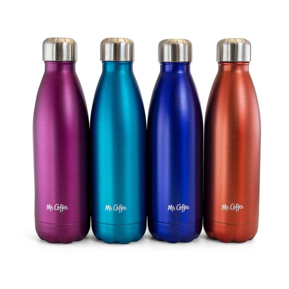 Mr. Coffee 16.9 oz. Assorted Colors Stainless Steel Thermal Bottles ...