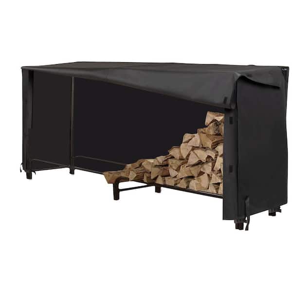 MODERN LEISURE 96 in. L x 24 in. W x 42 in. H Black Monterey 8 ft. Outdoor Log Rack Cover
