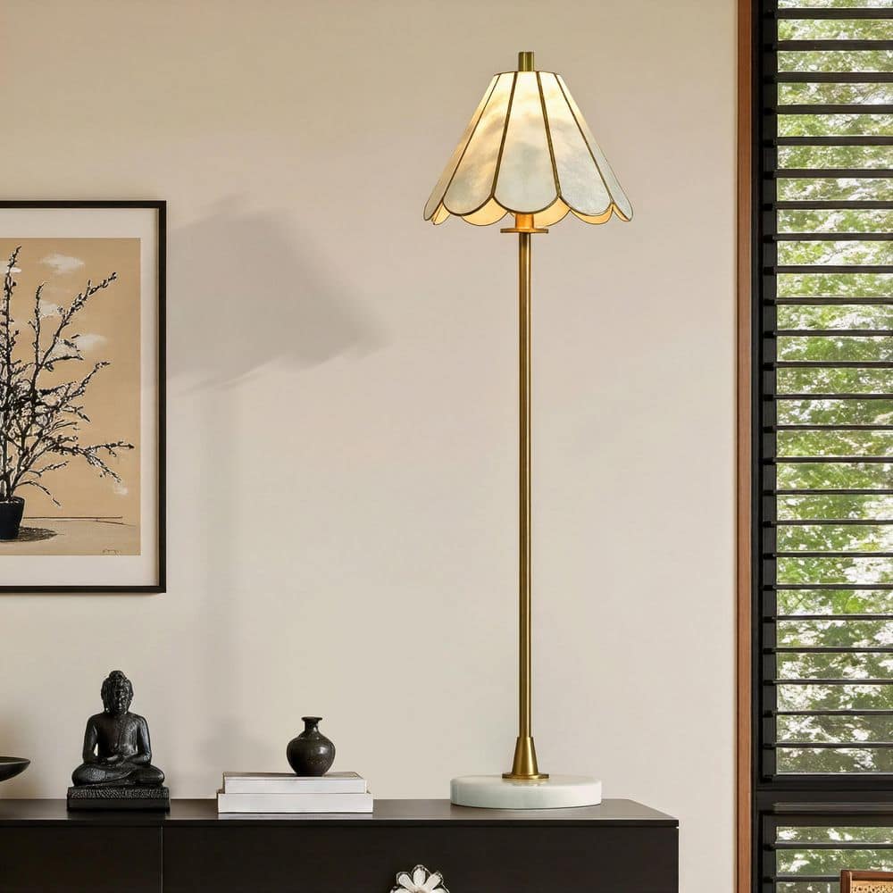 Verity 36 in. Polished Brass Table Lamp with Brass Acrylic Shade price history on PriceWatchPro
