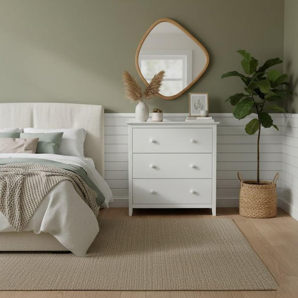 International Concepts Brooklyn White 3 Drawer 29.5 in. W Solid Wood Chest of Drawer