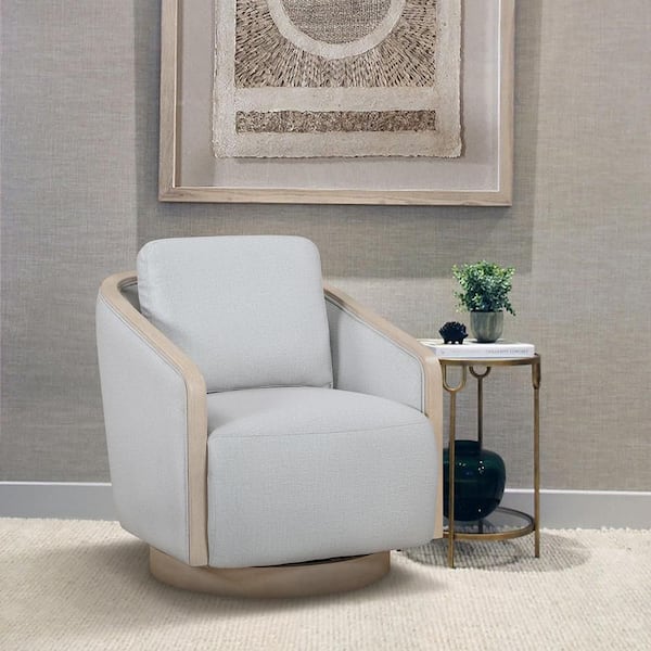 Avondale Upholstery Textured Fabric Gray Swivel Arm Chair