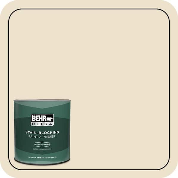 BEHR ULTRA 1 qt. #PPU7-15 Ivory Lace Extra Durable Semi-Gloss Enamel Interior Paint & Primer