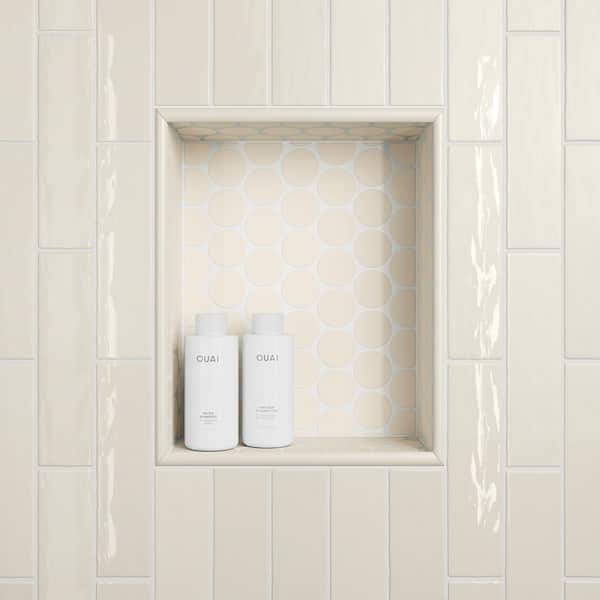 Marin 0.5 in. x 12 in. Jolly Miter Edge Ceramic Trim in Sand Dollar (1 sq. ft. / Case)