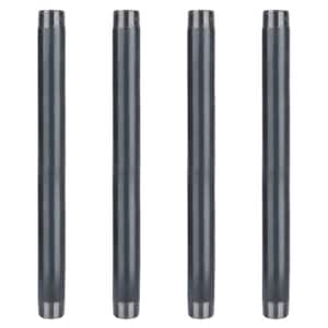 1 1/4 in. x 1.5 ft. L Black Industrial Steel Grey Plumbing Pipe (4-Pack)