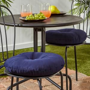 Solid Navy 15 in. Round Outdoor Seat Cushion (2-Pack)