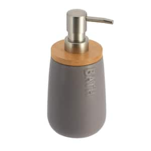 Bath D Dolomite Freestanding Vanity Soap Dispenser 15 Fl oz Bamboo Top Grey