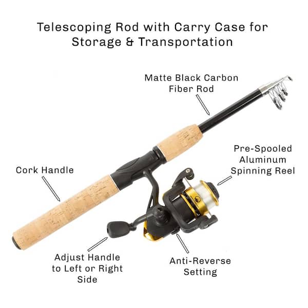 Spinning Reel Fishing Rod Reel Combos Fishing Rod Pole Carbon Telescopic 