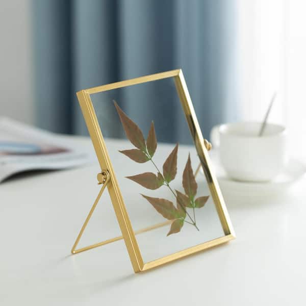 Winfield Photo Card Gold Tone Metal Foldable 4" x 6" Photo Frame 