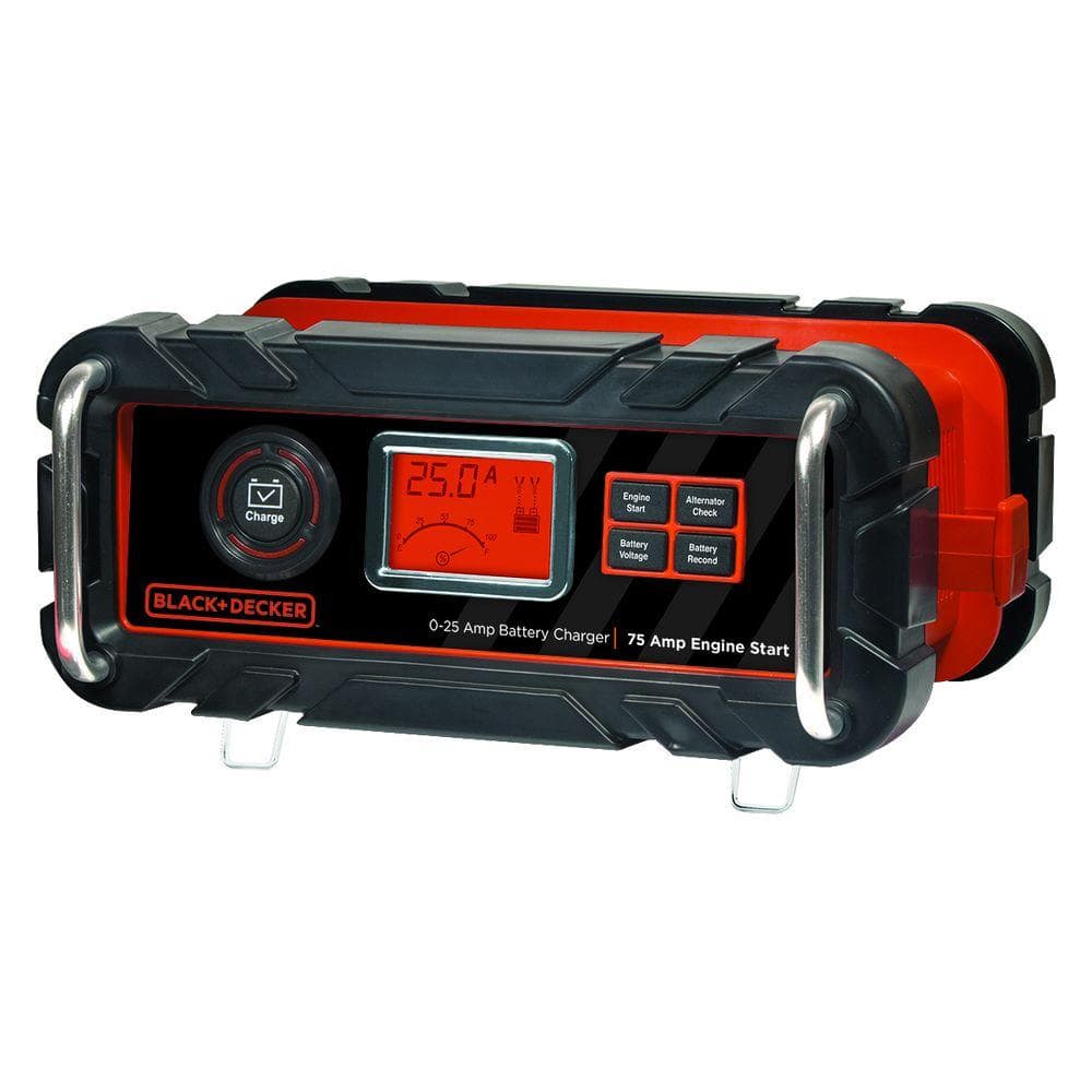 BLACK+DECKER 25 Amp Portable Car Battery Charger with 75 Amp Engine Start  and Alternator Check BC25BD - The Home Depot