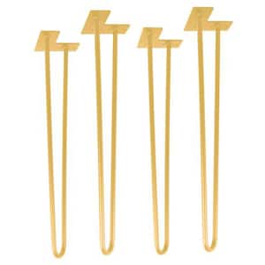 3/8 in. Dia. 16 in. Gold Hairpin Legs (4-Pack)