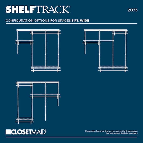 めるページ ClosetMaid ShelfTrack 4 ft. to 6 ft. 13.4 in. D x 70.4 in. W x