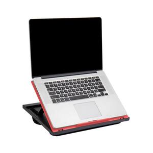 14.75 in. L x 11 in. W x 7.3 in. H Collapsible Lap Desk Laptop Stand Bed Tray Plastic, Red