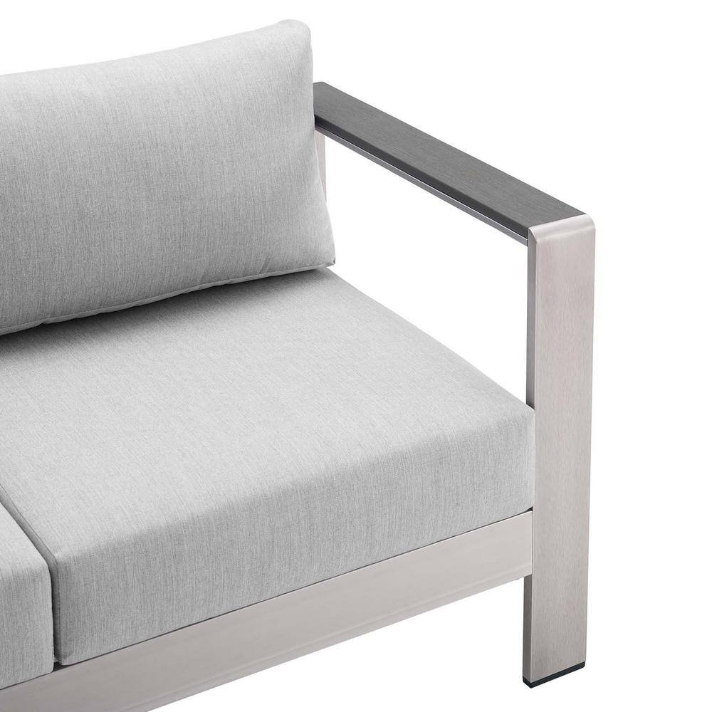 Gray Aluminum Outdoor Loveseat with Sunbrella Fabric