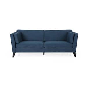 Jaxen 82.5 in. Wide Flared Arm Fabric Contemporary 3-Seater Sofa in Blue