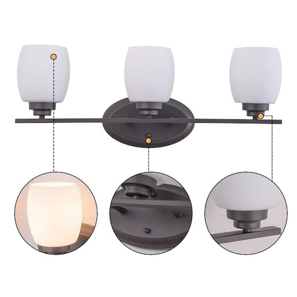 C Cattleya 24.25 in. 3-Light Oil-Rubbed Bronze Bathroom Vanity