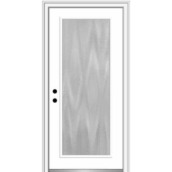 MMI DOOR Chinchilla 36 in. x 80 in. Right-Hand Inswing Full Lite Primed Fiberglass Prehung Front Door with 6-9/16 in. Frame
