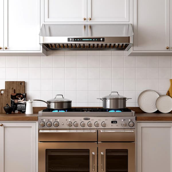 42 in. 900 CFM Ducted Under Cabinet Range Hood in Stainless with 3-Venting Options, Touch and Gesture Control, Remote