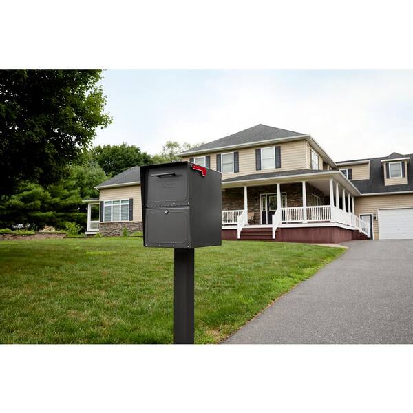 46-1/2 in. Steel Standard Graphite Bronze Mailbox Post