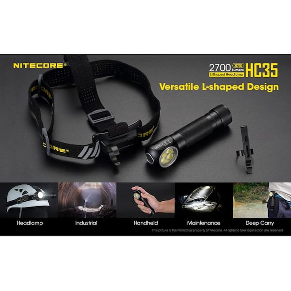 NITECORE 2700 Lumens USB Rechargeable Headlamp HC35 - The Home Depot