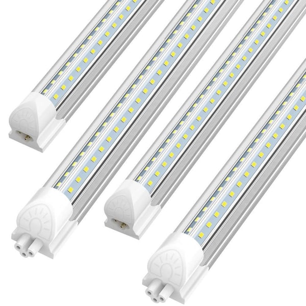 BIBIVIS 4-Pack 8 ft. 100-Watt T8 LED White Shop Light for Garage