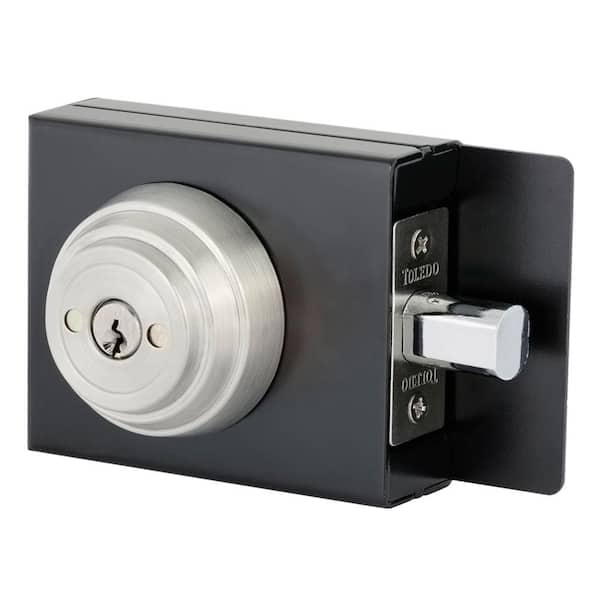 TOLEDO Satin Nickel Gate Double Cylinder Deadbolt with Metal Box