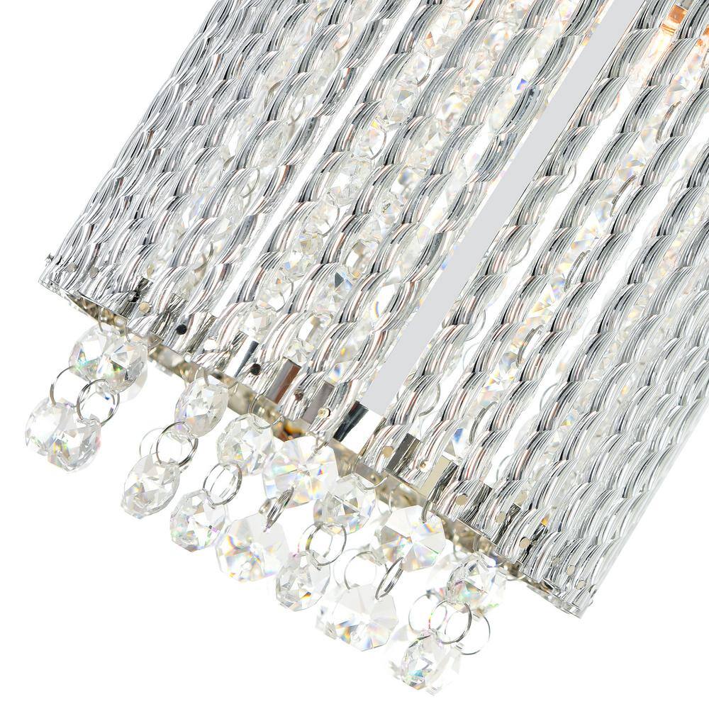 Claire Chrome Finish Crystal Mini Drum Pendant Light