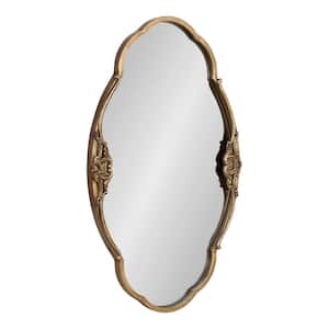 Novella 29.75 in. W x 18.00 in. H Metal Gold Oval Framed Decorative Mirror