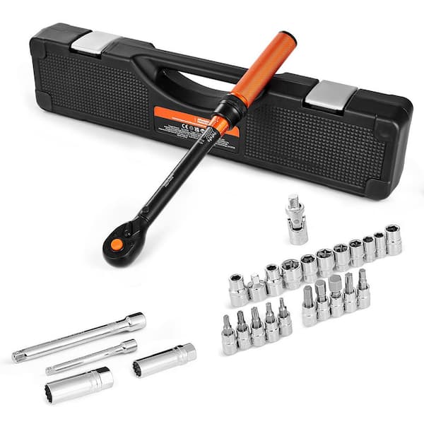 SKYSHALO Click Torque Wrench Set, 3/8 In. Drive, 5-60 N.m/3.7-44.3