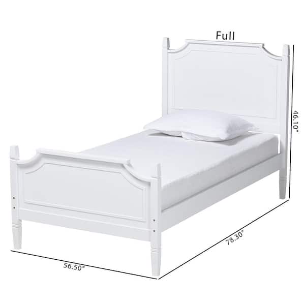 Baxton Studio Mariana White Wood Frame Full Platform Bed 224-12537