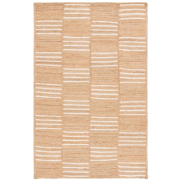SAFAVIEH Natural Fiber Beige/Ivory 5 ft. x 8 ft. Woven Striped Area Rug