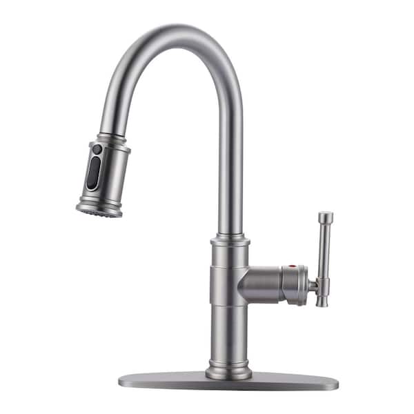 IVIGA Single Handle Pull Down Sprayer Kitchen Faucet with 3-Spray Modes in Spot Free Stainless Steel Brushed Nickel