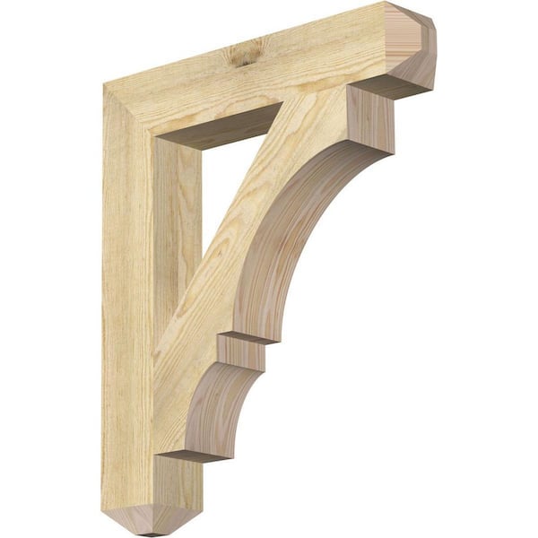 Ekena Millwork 4 in. x 26 in. x 22 in. Douglas Fir Balboa Craftsman Rough Sawn Bracket