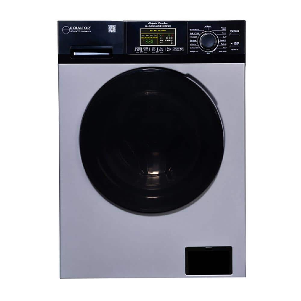 24 in. 1.9 cu.ft. Digital Compact 110-Volt Vented/Ventless 18 lbs. Washer Dryer Combo 1400 RPM in Silver/Black -  Deco, DC 5500 CV S/B