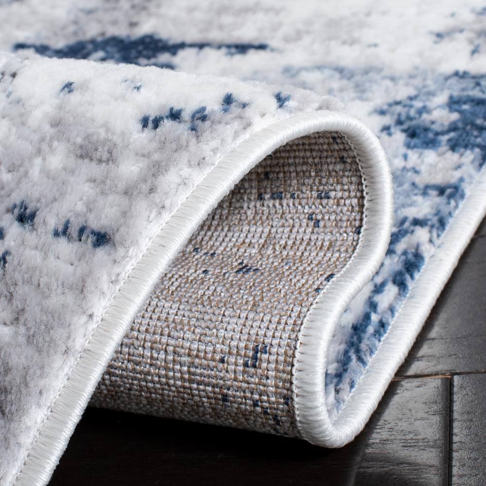 Amelia Gray and Blue Abstract 8' x 10' Area Rug
