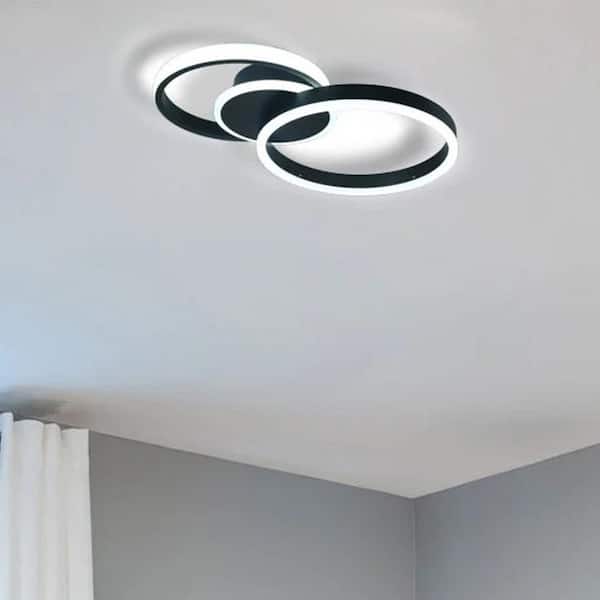Rodesdecor Modern 17.8 in. 3-Lights Dimmable Integrated LED Flush Mount Light