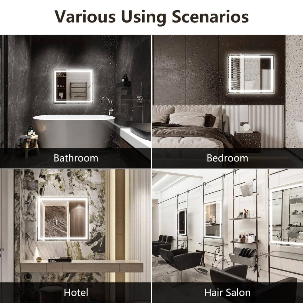 HOMLUX Rectangular Frameless LED Bathroom Vanity Mirror