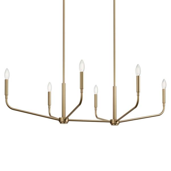 KICHLER Madden 45 in. 6-Light Champagne Bronze Modern Candle