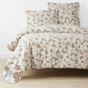 Legends Hotel White Multi Vintage Flower Full Velvet Flannel Duvet Cover