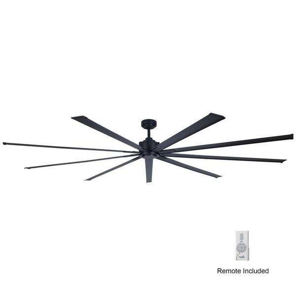 Xtreme 96 in. Indoor Coal Black Downrod Mount Windmill Ceiling Fan with Remote Control