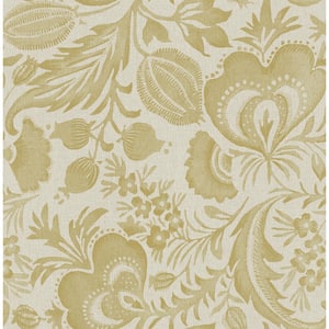 Culver Yellow Mustard Jacobean Wallpaper Sample