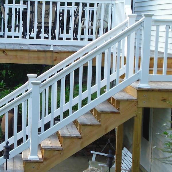 Weatherables Vanderbuilt/Delray/Bellaire/Vilano White Stair Railing Bracket Kit (4-Piece)