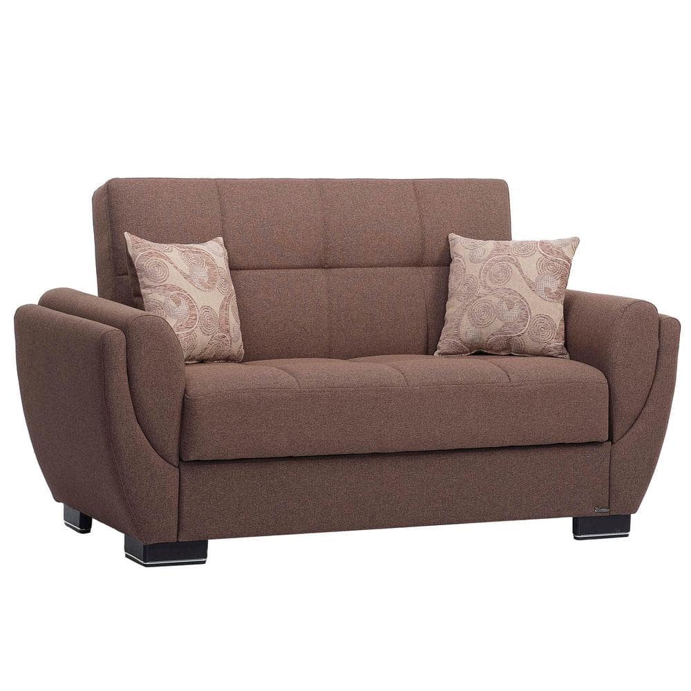 Ottomanson Basics Air Collection Convertible 63 in. Brown Polyester 2 ...