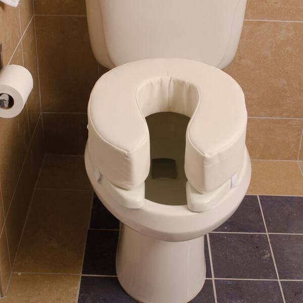 Vinyl Cushion 2 in. Round open Front Toilet Seat in White