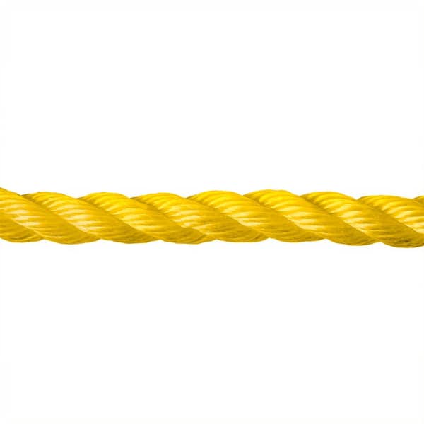 KingCord 3/8 in. x 400 ft. Polypropylene Twisted Rope 3-Strand, Yellow  644971TV - The Home Depot